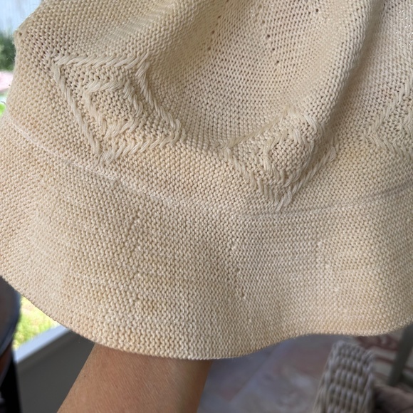 VTG 80\'s Classic Pierre Cardin Woven Bucket Hat /Cap Creme OS main image 4